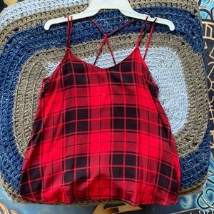Plaid Cross Crop-Top